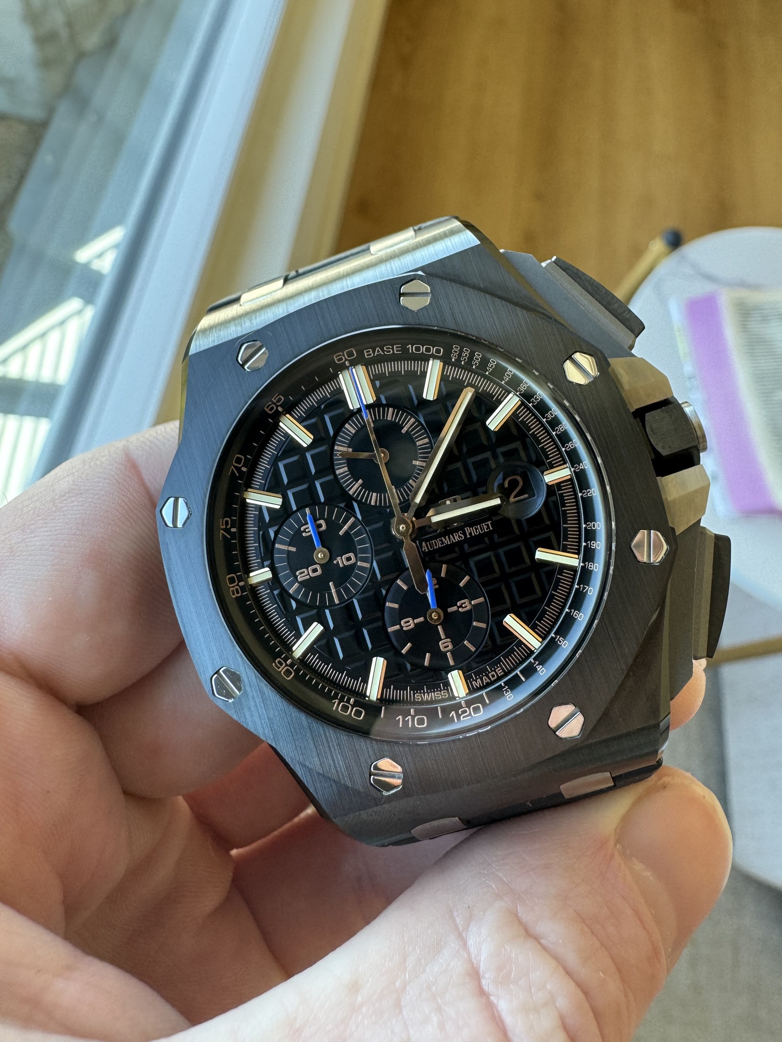 Audemars Oiguet Black 44mm in hand