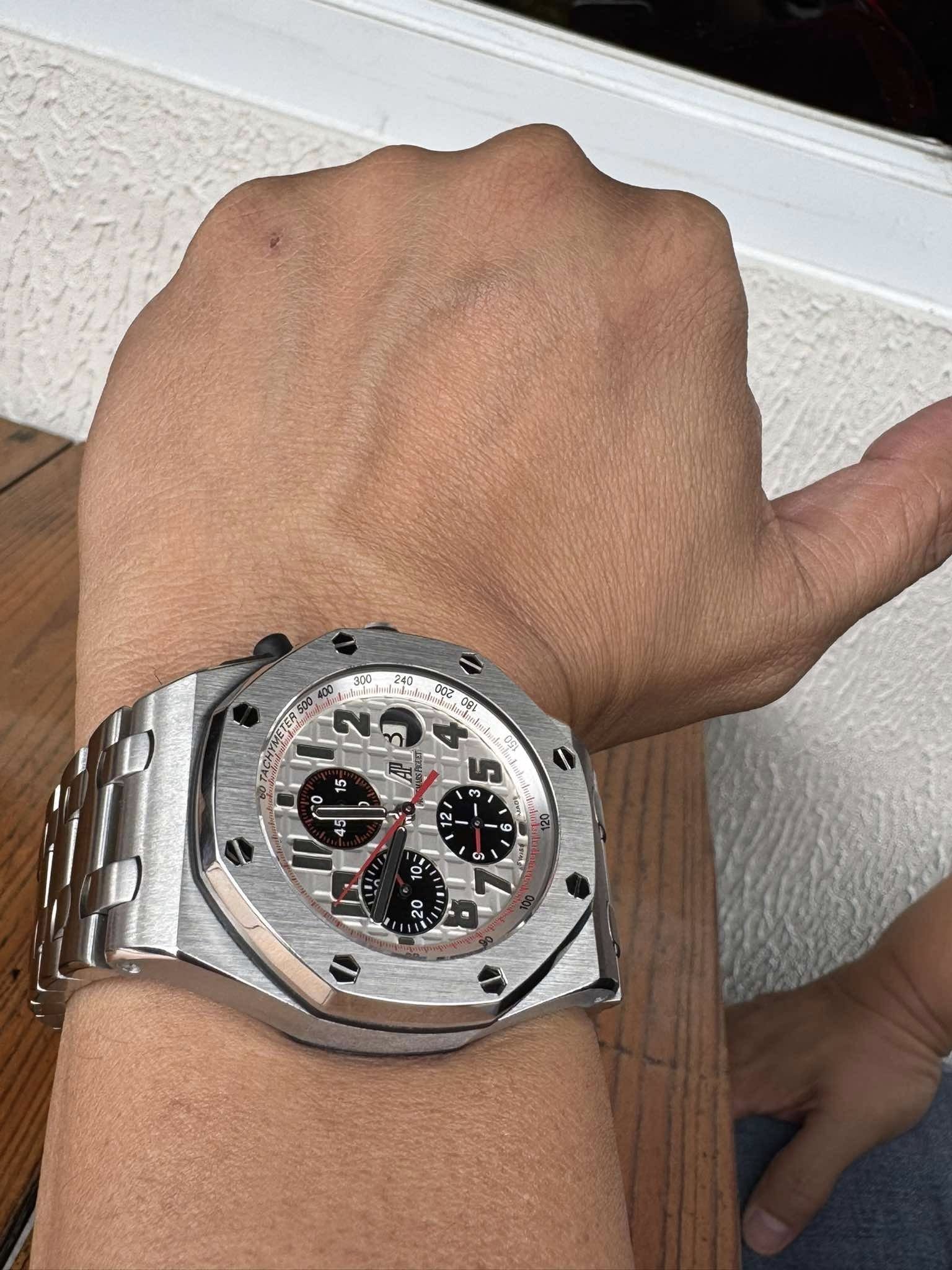 Audemars Piguet white aka Panda 42mm on wrist
